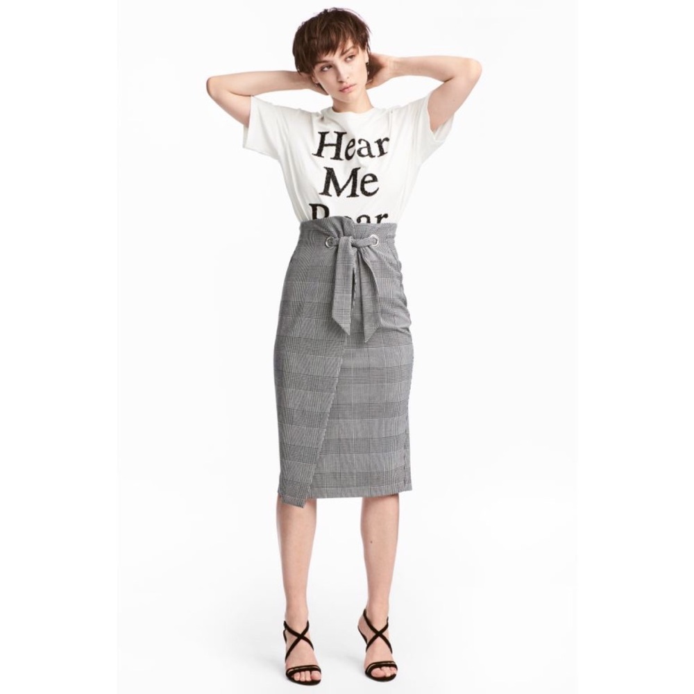 NEW H&M Dogtooth-patterned Skirt
